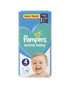 Panolina per bebe, Pampers Maxi S 4 (9-14 kg), 58 cope
