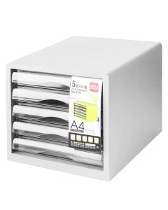 Document holder, with drawer, plastic, Deli, white, 1 piece