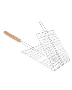 Zgarë hamburgeri për barbekju, BBQ, matelike dhe dru, 21x23 cm, 1 copë