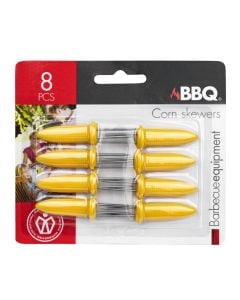 Mbajtës mishi, BBQ, inoks, me dorezë plastike, 8 copë