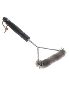 Cleaning brush for barbecue, BBQ, steel, 17x31x3 cm, black and silver, 1 piece