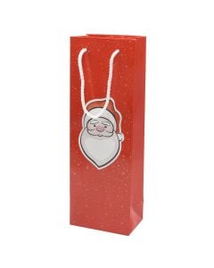 Cante kartoni per shishe vere, e kuqe me babagjysh, 12x35 cm, 1 cope