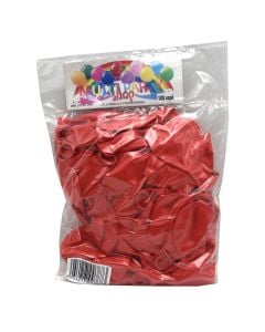 Balloon, latex, red, 100 pieces, 1 pack