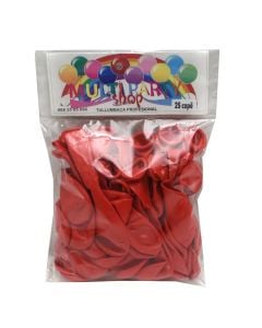 Balloons, latex, red, 25 pieces, 1 pack
