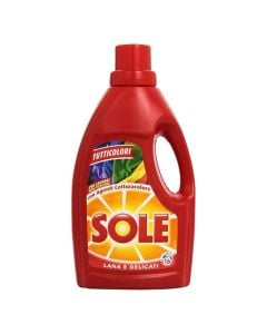 Detergjent likuid për rroba me ngjyra, Sole, colore, delikate, 16 larje, 1 liter, 1 copë