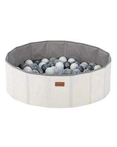 Children's play basket with 90 mixed balls, 80x26 cm, gray, 1 pack