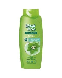 Hair shampoo for volume, with strengthening effect, Wash & Go, plastic, 360 ml, green, 1 piece
