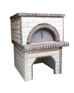 Wood baking oven, concrete with stone decoration, 150x70x200 cm, 1 piece