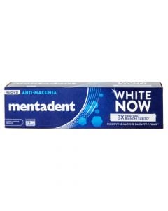 Pastë dhëmbësh, Mentadent, white now antimac, blu, 75 ml, 1 copë