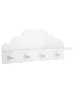 Clothes hanger for children, Cloud, MDF, 4 hangers, 48x22x12 cm, white, 1 piece