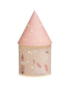 Decorative lamp for children, polypropylene, castle, 5 Led, 11.5x21.5 cm, pink, 1 piece