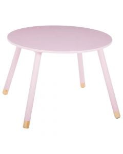 Tavolinë për fëmijë, MDF dhe druri, 60x60x43 cm, rozë, 1 copë