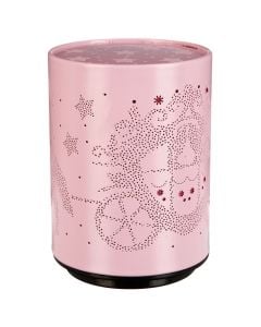 Nightstand for children's room, H.11-Ø8 cm, pink/white, with battery, 1 piece