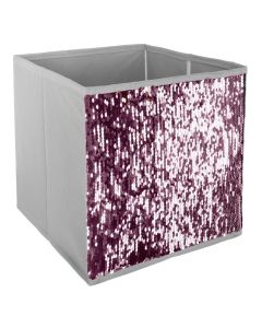 Storage box, polypropylene and cardboard, 24x23x24 cm, pink and white, 1 piece