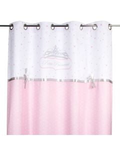 Curtains for children's room, Princess, polyester, 260x140 cm, pink and white, 1 piece