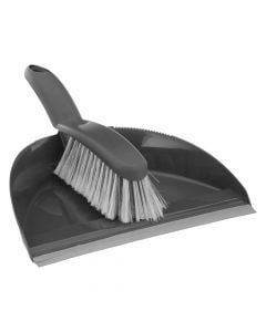 Set with cleaning brush and shovel, plastic, 32.5X24.5X9 cm, gray, 1 piece