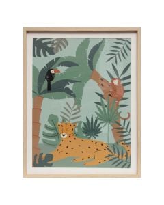 Pikture dekoruese, Jungle, dru dhe xham, 40x50 cm