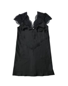 Sleeping dress for girls with short sleeves, satin, Parigina, black, 1 piece