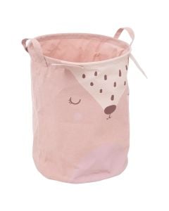 Storage basket, polyester, 40x32x32 cm, pink, 1 piece