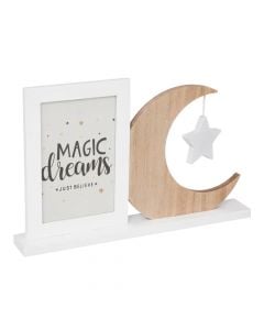 Moon photo frame, wood, white and brown, 29x18.5x4 cm, 1 piece