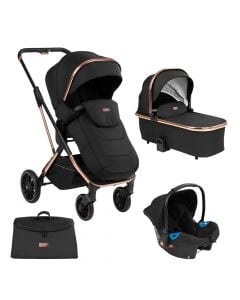 Baby stroller set, Kikka boo, Angele, 3 in 1, black chrome, 22 kg, 1 piece
