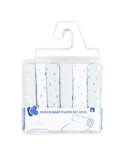 Cotton diapers for babies, Kikka boo, 30x30 cm, mixed blue, 6 pieces