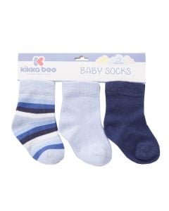 Socks for baby, Kikka Boo, cotton, 0-6 months, blue, 3 pairs