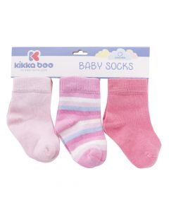 Socks for baby, Kikka Boo, cotton, 0-6 months, pink, 3 pairs