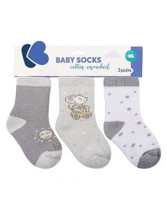 Socks for baby, Kikka Boo, cotton, 0-6 months, beige, 3 pairs