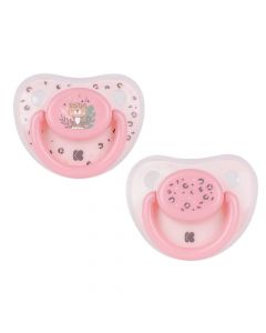 Baby pacifier, Savanna, silicone, 0-6 months, pink, 2 pieces