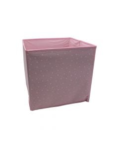 Children's storage box, polyester+cardboard, 29x29x29 cm, gray with pompom, 1 piece