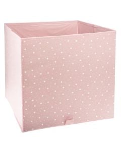 Children's storage box, polyester+cardboard, 29x29x29 cm, pink, 1 piece