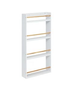 Organizer shelf for books, MDF, 4 compartments, 118x55x15 cm, white, 1 piece