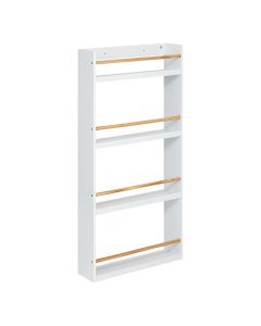 Raft organizues për libra, MDF, 4 ndarje, 118x55x15 cm, e bardhë, 1 copë