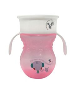 Cup for children, Cangaroo, Magic 360°, pink, 6m+, 270 ml, 1 piece