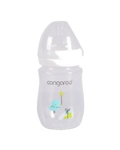 Baby pacifier bottle, Cangaroo, Birdy, 160 ml, 0 months +, anti colic, white, 1 piece
