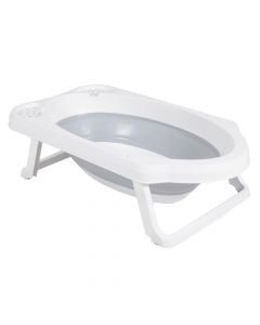 Baby bathtub, Cangaroo, plastic and silicone, 84x23x48 cm, foldable, white and gray, 1 piece