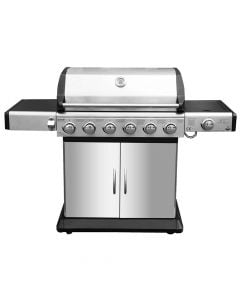 Gas barbecue, El Fuego, Deluxe, metal and stainless steel, 6+1, 148x112x56 cm, silver, 1 piece