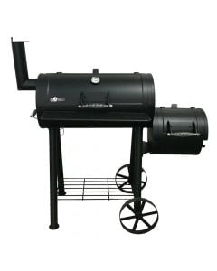 Smoker-barbecue with charcoal, El Fuego, Edmonton, metal, 121x124x66 cm, black, 1 piece