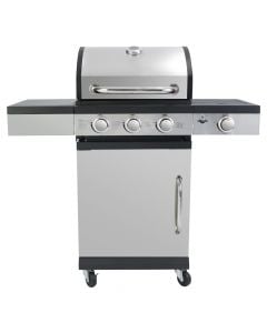 Gas barbecue, San Antonio 3+1, 110x110x48 cm, stainless steel, silver, 1 piece