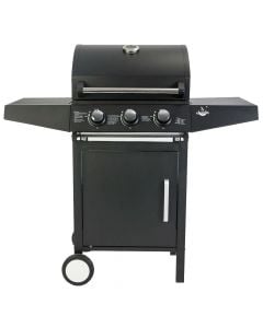 Gas barbecue, El Fuego, San Angelo, 3 burners, steel, 110x102x48 cm, black, 1 piece