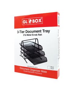 Document holder, Globox, metal, black, 3 layers, 1 piece