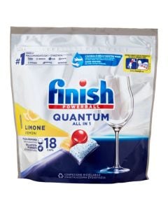 Capsules for dishwashers, Finish, Quantum all in 1, lemon, 18 capsules, 1 pack