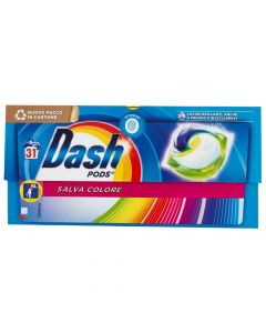 Capsule detergent for clothes, Dash, colore, 31 capsules, 1 pack