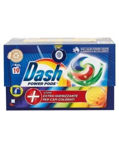 Capsule detergent for clothes, Dash, colore, 19 capsules, 1 pack