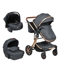 Baby carriage set, Cangaroo, 3 in 1, black, 1 piece