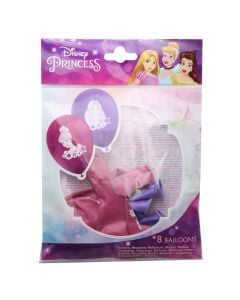 Balloons, Princess, latex, 28 cm, mixed, 8 pieces, 1 package