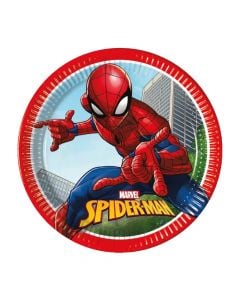 Birthday plate, Spiderman, cardboard, 23 cm, 8 pieces, 1 pack