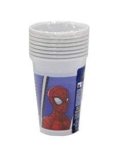 Glass, Spiderman, plastic, 200 ml, 8 pieces, 1 pack