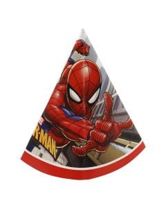 Kapele, Spiderman, karton, one size, 6 copë, 1 pako